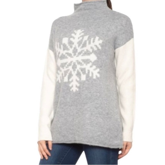 CUPCAKES and cashmere womens gray knit snowflake seasonal tunic sweater - Picture 7 of 11